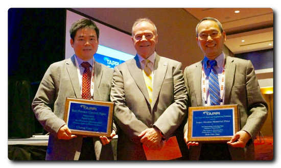 Left to right: ChangYuan Liu (ABB), Larry Montague  (TAPPI),  Dr. Shih-Chin Chen (ABB)