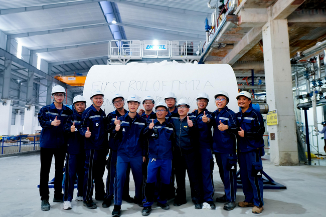 ANDRITZ successfully starts up a PrimeLineCOMPACT tissue  production line at Xuong Giang Paper Mill, Vietnam “Photo: ANDRITZ”