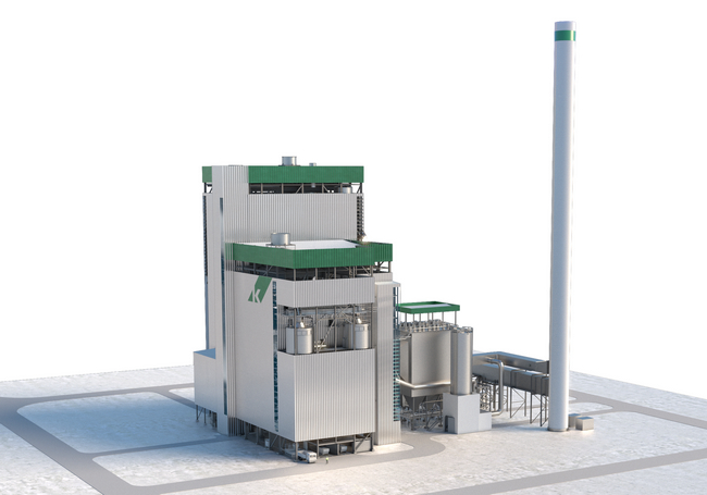   The new power boiler combined with the recovery boiler form a “boiler island”, providing savings in investment and operating costs.  © ANDRITZ 