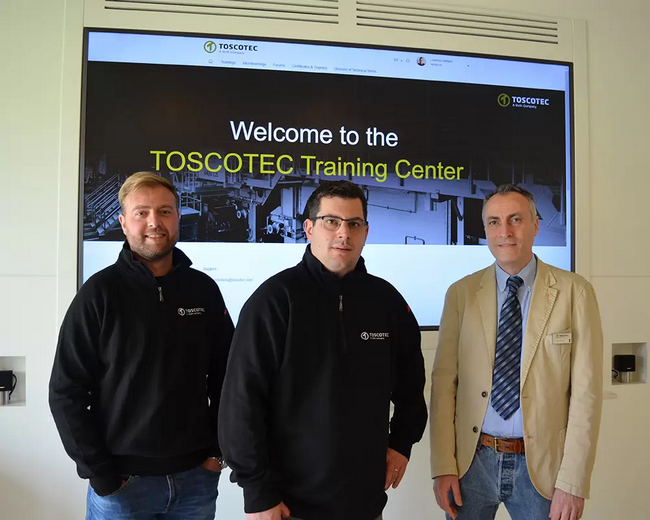 Toscotec’s Documentation team (from right to left): Pietro Morrica, Training Technical Manager and Sales Support; Lorenzo Melani, Technical Coordinator; Gabriele Belli, Technical Writer. 